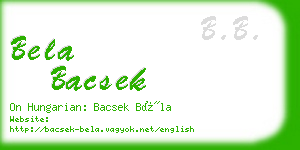 bela bacsek business card